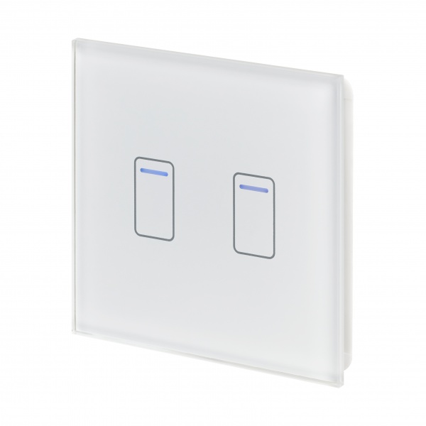 Crystal Touch Dimmer Switch 2G 1W - White